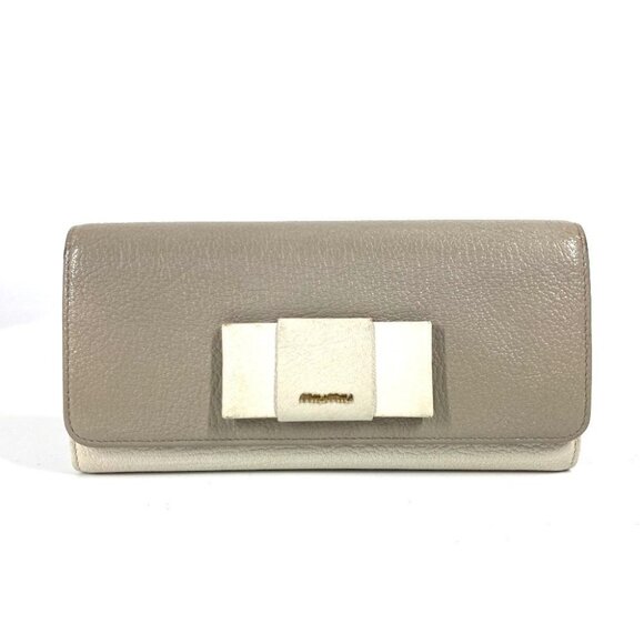 MIUMIU 5MH109 Pass case with card case Madras Long Wallet Ribbon Long Wallet - Picture 2 of 12